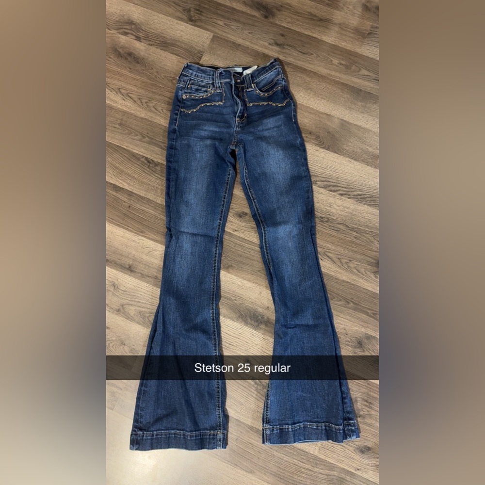 Stetson Blue Flare Wide Leg Jeans